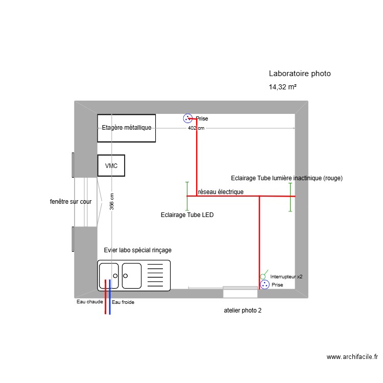 Labo photo. Plan de 0 pièce et 0 m2