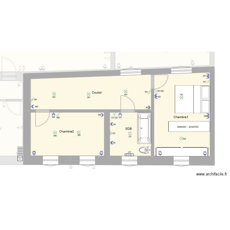 maison. Plan de 11 pièces et 175 m2