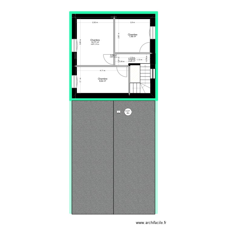 Radicatel projeté. Plan de 16 pièces et 193 m2