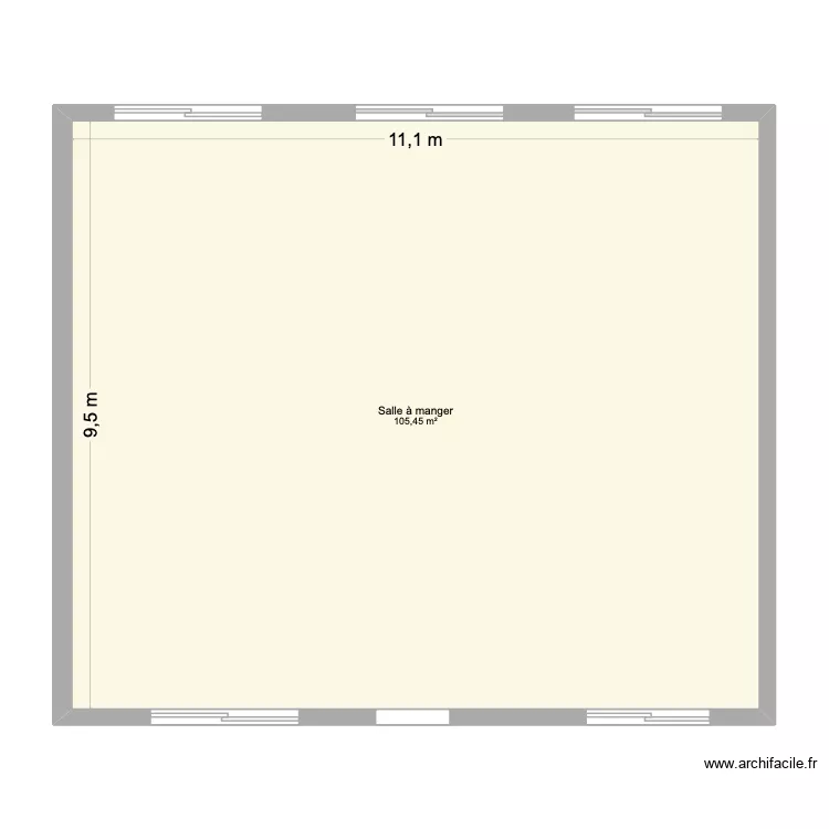 champs. Plan de 1  et 105 m²