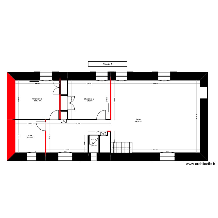 Pré plan RDC. Plan de 9 pièces et 105 m2