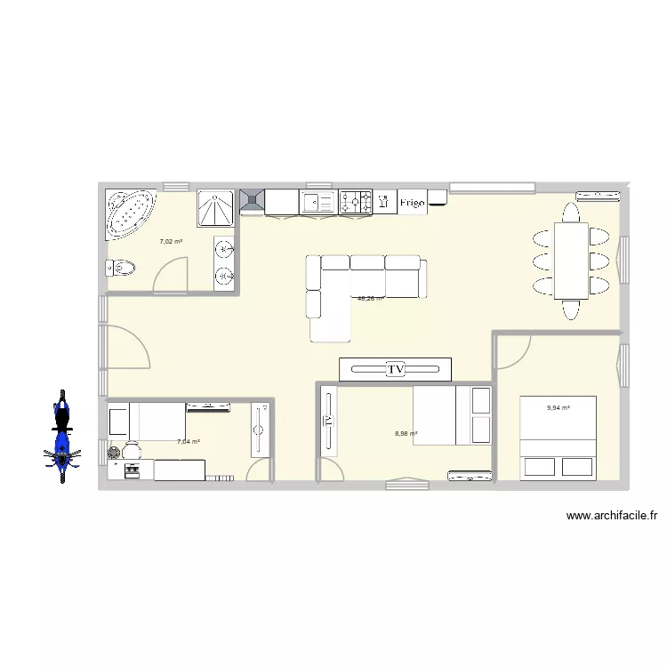 maison n1. Plan de 5  et 79 m²