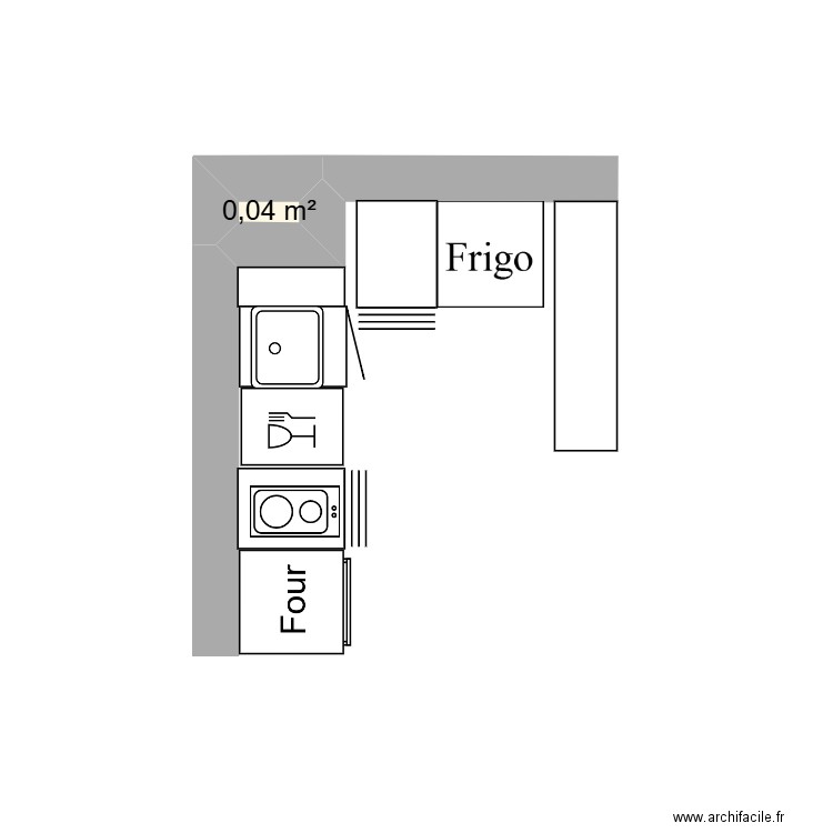 cuisine. Plan de 1 pièce et 0 m2