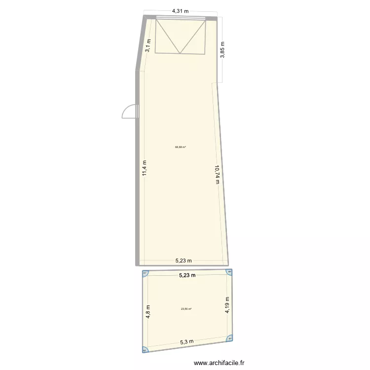 Dale st amand. Plan de 2  et 92 m²