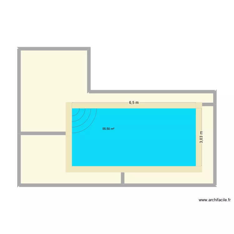 piscine. Plan de 1 et 56 m² piscine. Plan de 1 et 56 m²