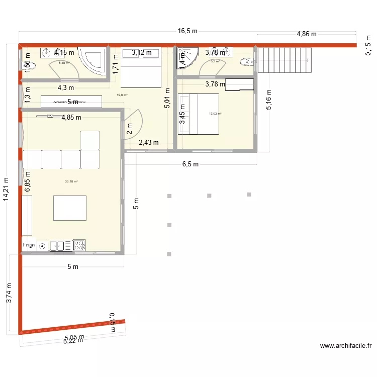 Plan Mbaling Essai 2. Plan de 5 pièces et 78 m² Plan Mbaling Essai 2. Plan de 5 pièces et 78 m²