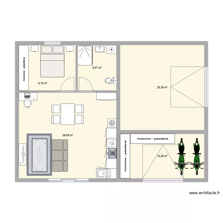 chalet. Plan de 5 Pièces et 84 m² chalet. Plan de 5 Pièces et 84 m²