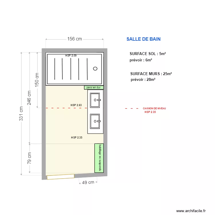 CABOT SALLE DE BAIN. Plan de 
