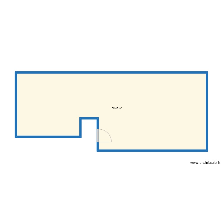 salle 3. Plan de 1 pièce et 50 m2