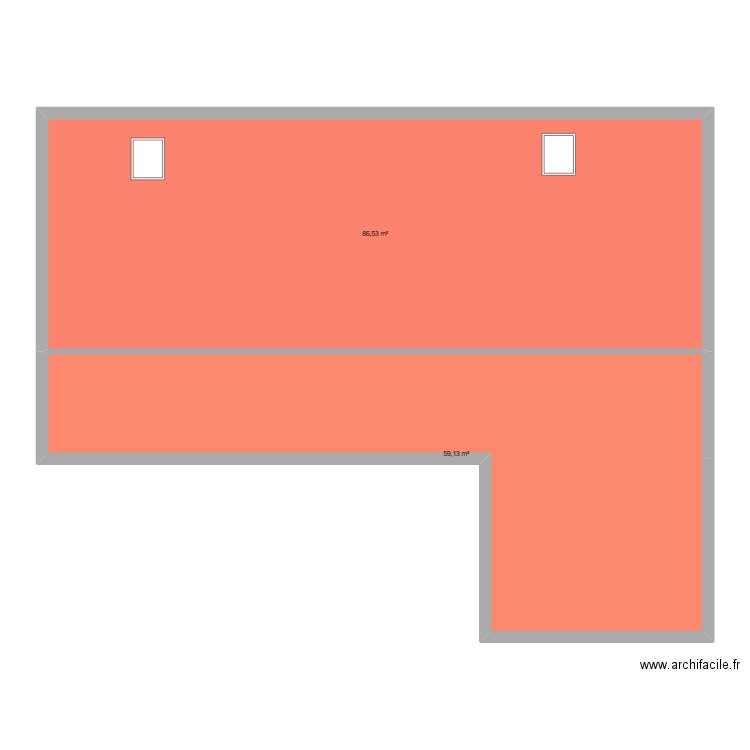 TOITURE. Plan de 2 pièces et 146 m2