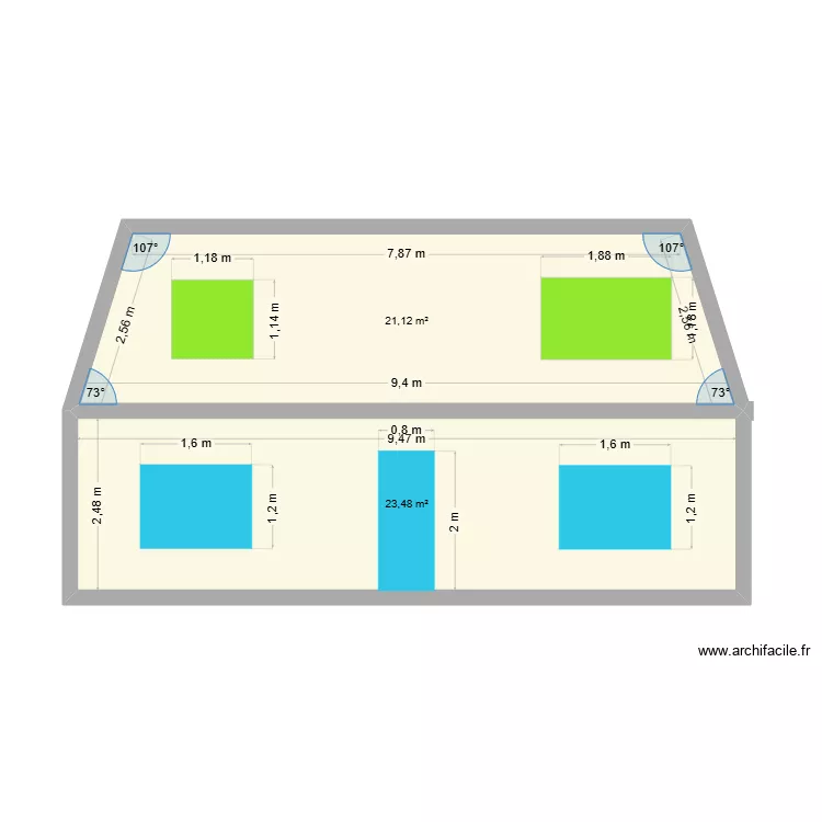 DPC2. Plan de 2 et 45 m² DPC2. Plan de 2 et 45 m²