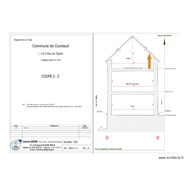 COUPE 2-2. Plan de 0 pièce et 0 m2