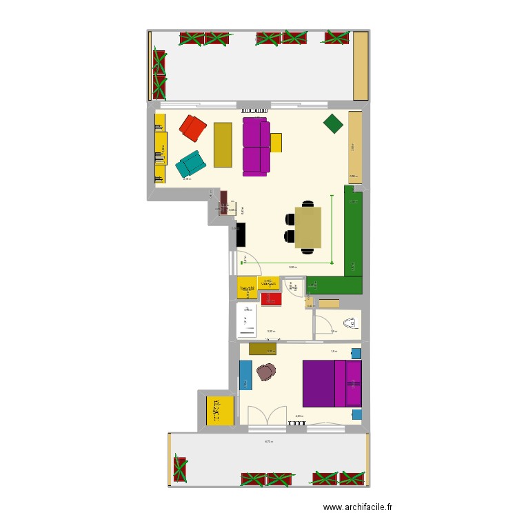 12 VIOLET BACS TERRASSES. Plan de 5 pièces et 83 m2