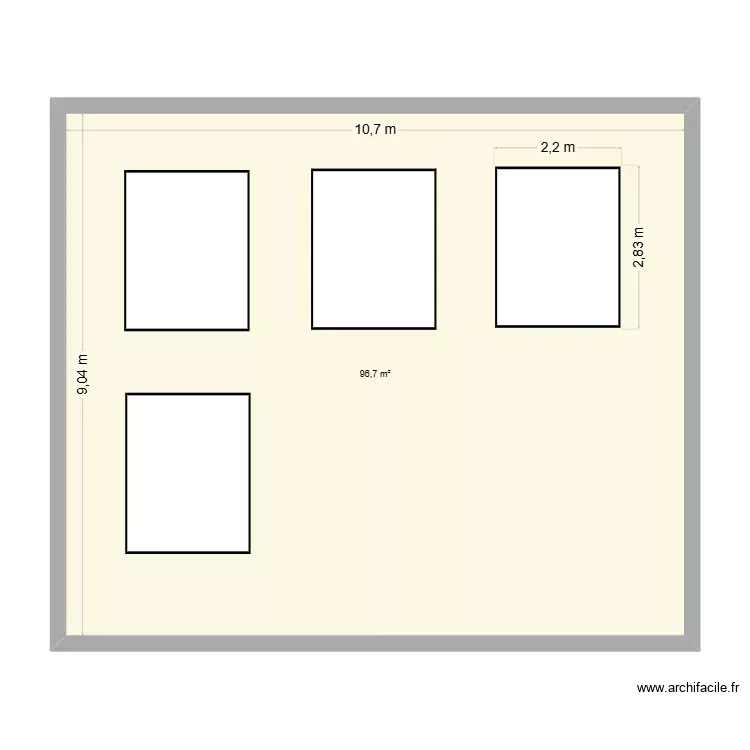 XXL. Plan de 1 Pièce et 97 m²