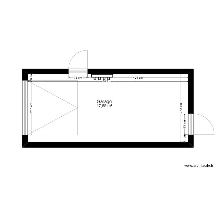 PROJET LECOMTE - CH7-00. Plan de 1 pièce et 18 m2
