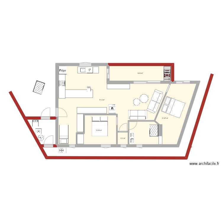 roc2b. Plan de 5 pièces et 94 m2