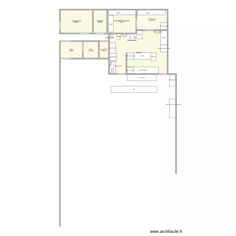 guemene penfao cave. Plan de 8  et 60 m²