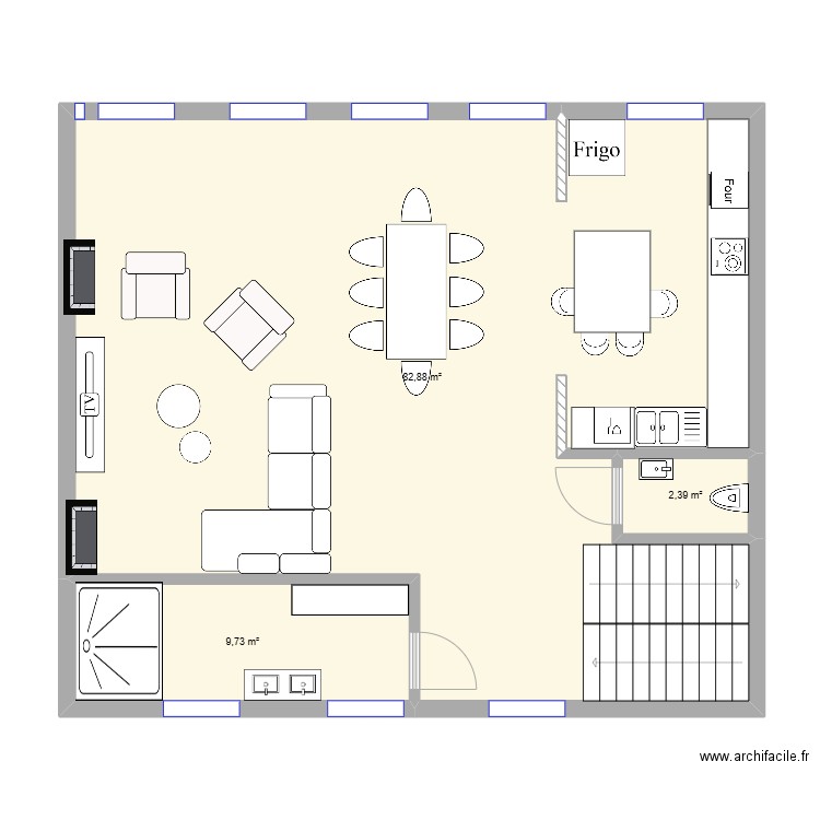 R+1 JOINVILLE. Plan de 3 pièces et 95 m2