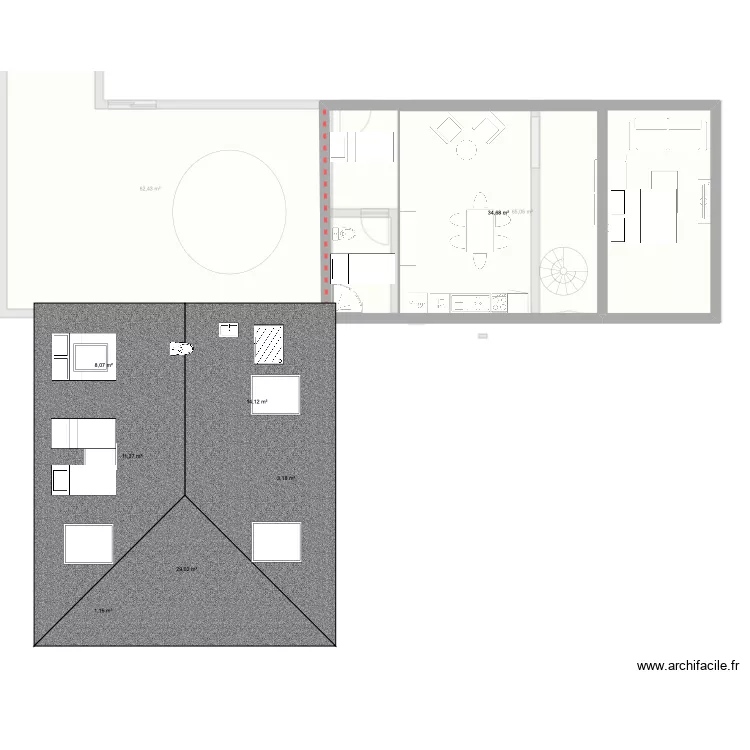 glos. Plan de 13  et 303 m²