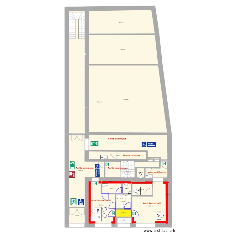 SCI Berné 3 Salle d'attente. Plan de 36 pièces et 617 m2