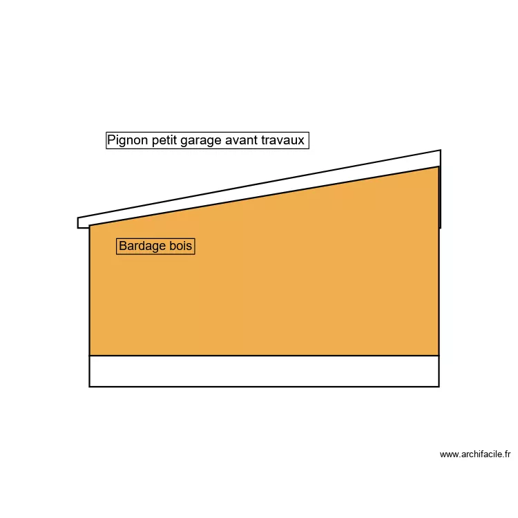 Pignon petit garage apr&egrave;s travaux. Plan de 