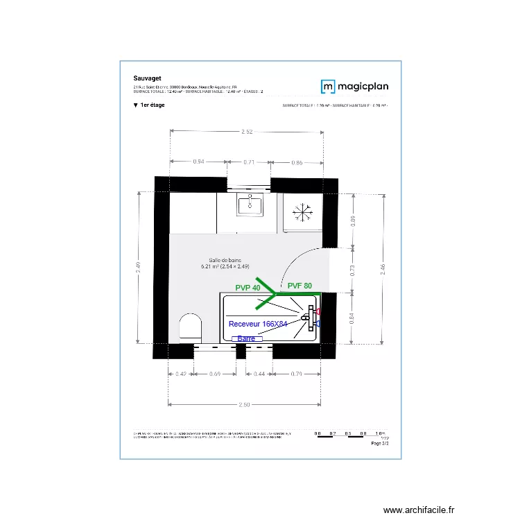 Plan Projet  Sauvaget. Plan de 