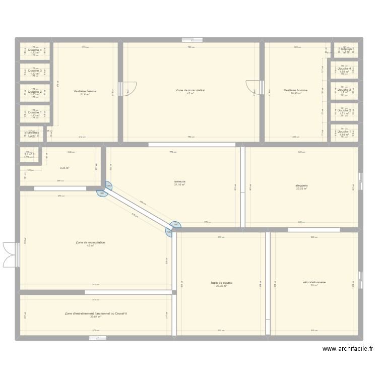 Salle de sport. Plan de 0 pièce et 0 m2