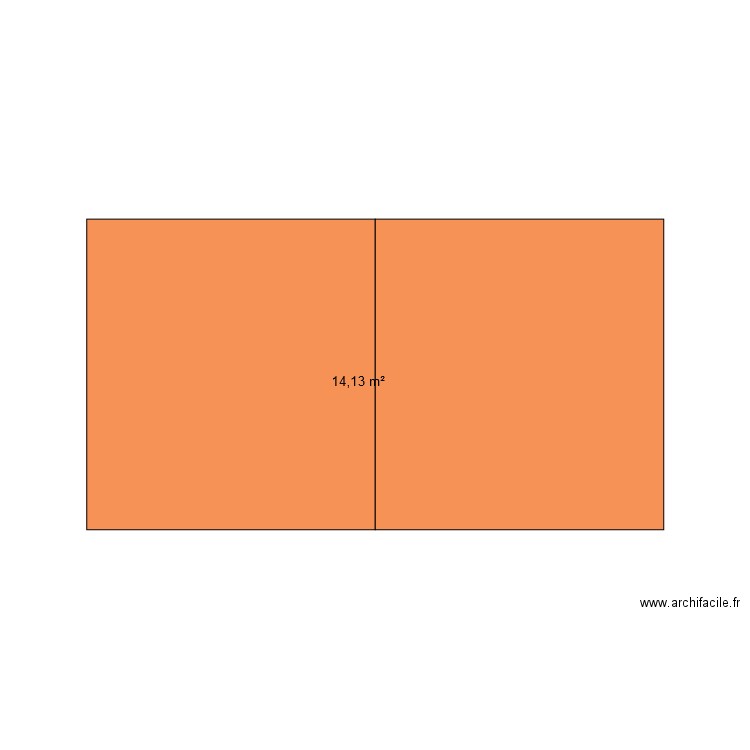 pool. Plan de 1 pièce et 14 m2