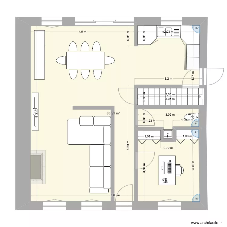 MAISON. Plan de 1 et 64 m² MAISON. Plan de 1 et 64 m²