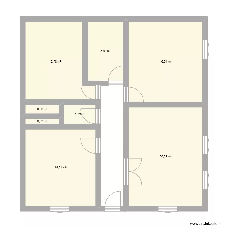 test. Plan de 8  et 74 m²