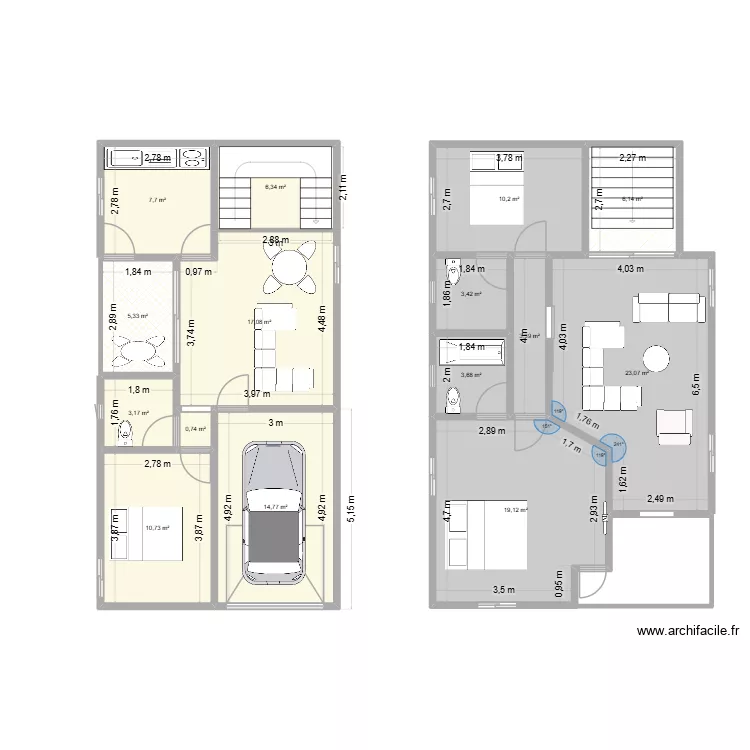 PLAN ISSA. Plan de 15  et 135 m²