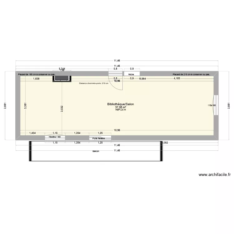 Biblioth&egrave;que. Plan de 