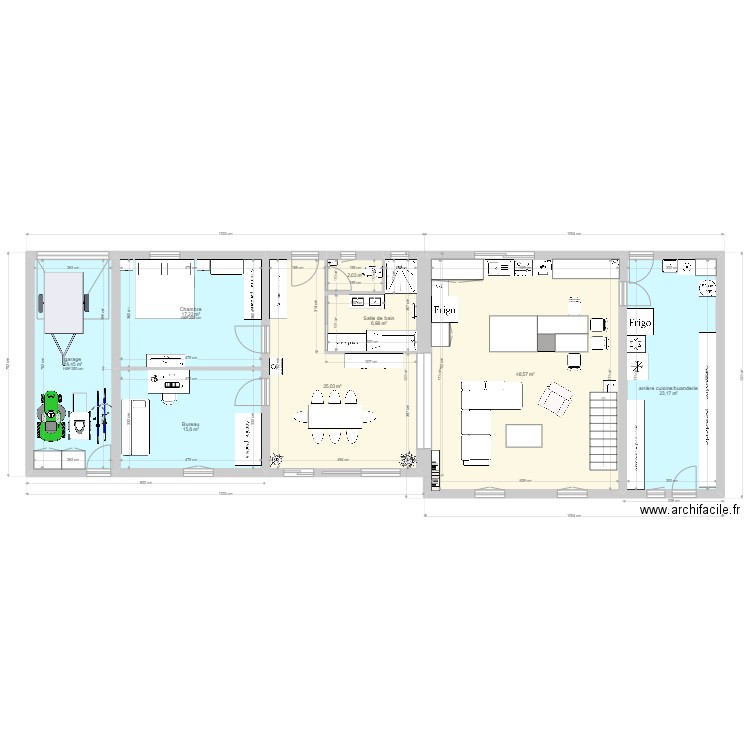 langatre futur. Plan de 14 pièces et 241 m2