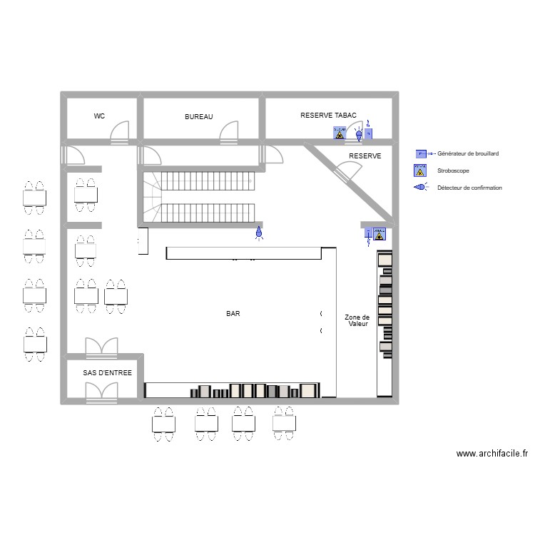 Tabac la pipe generateur. Plan de 6 pièces et 180 m2