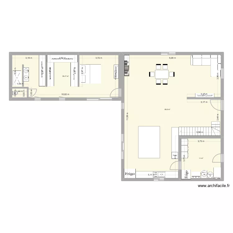 Projet St Genes. Plan de 3 et 142 m² Projet St Genes. Plan de 3 et 142 m²