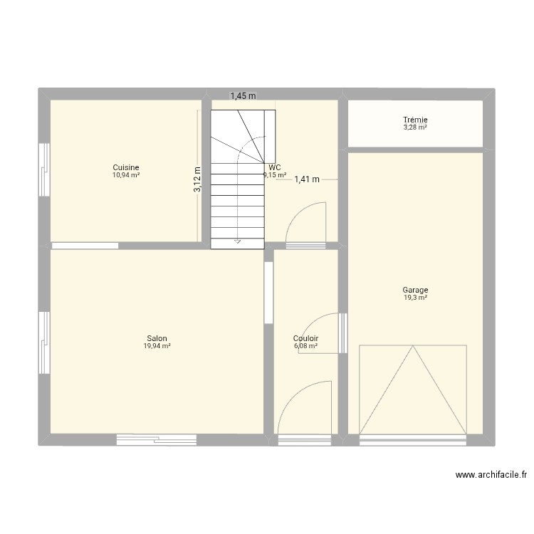 Darr. Plan de 14 pièces et 213 m2