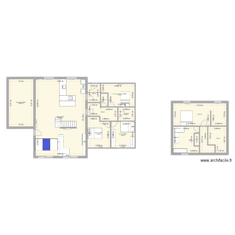 rouge gorge rdc. Plan de 13 pièces et 185 m2