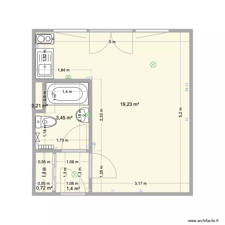 A17. Plan de 5  et 25 m²