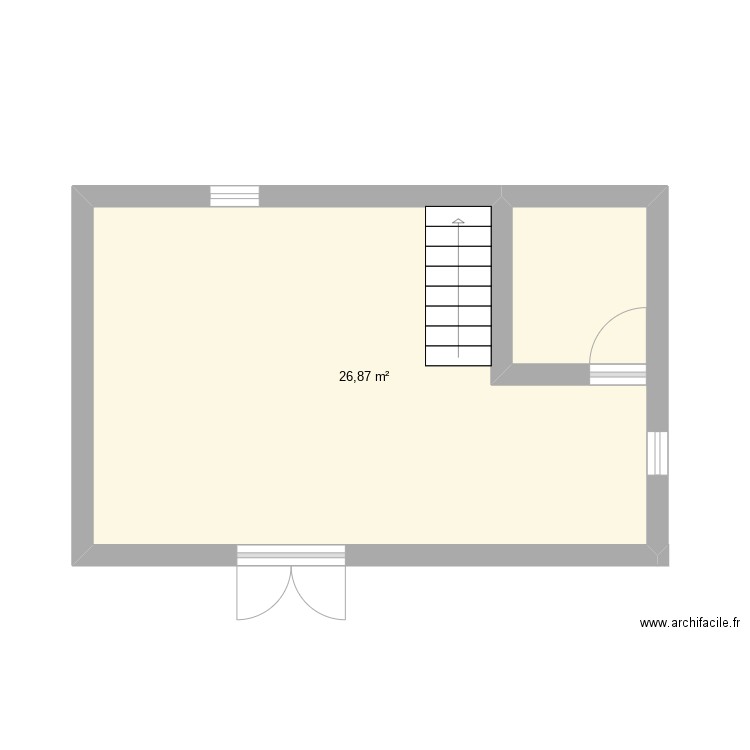 tiny house. Plan de 1 pièce et 27 m2