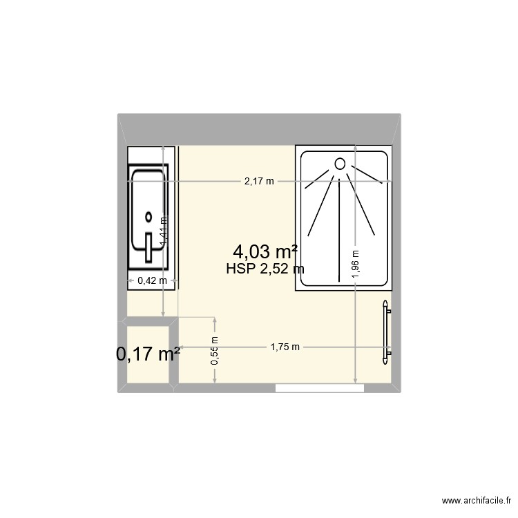 SDB Cahuzacq. Plan de 0 pièce et 0 m2