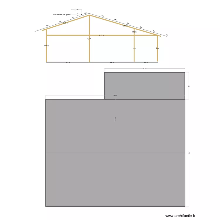 maison toiture. Plan de 