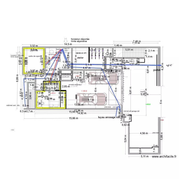 plomberie s sol mazu EC EF. Plan de 11 et 61 m² plomberie s sol mazu EC EF. Plan de 11 et 61 m²