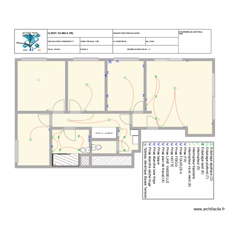 HASMAS SRL UCCLE. Plan de 10  et 80 m²