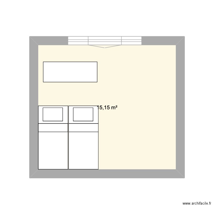 Lépine 35. Plan de 1 pièce et 15 m2