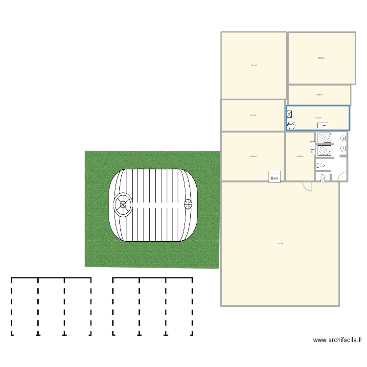 barak burger. Plan de 8 pièces et 240 m2