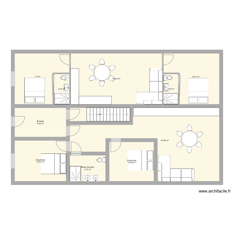 Plan 1er &eacute;tage chemaudin. Plan de 0 pièce et 0 m2