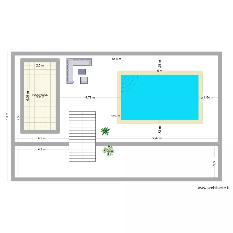 piscine la maison aux moulins. Plan de 