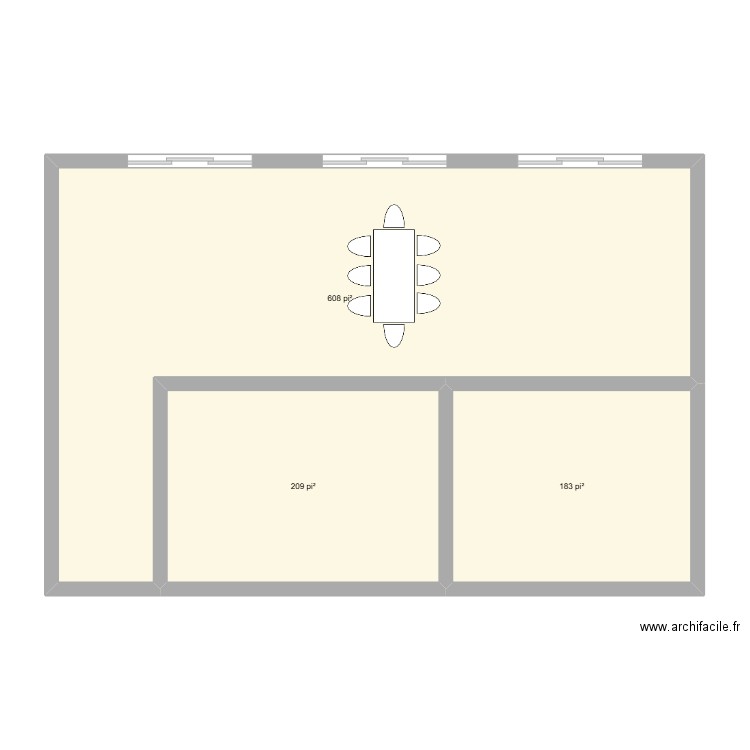 PROJET 1. Plan de 3 pièces et 93 m2