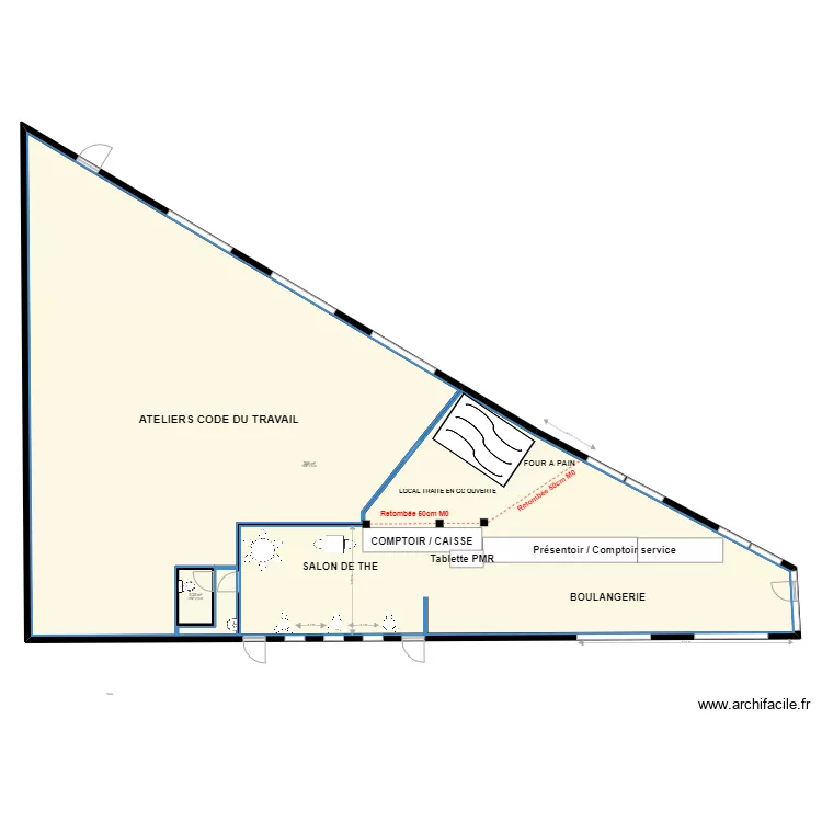 BAGUETTE DOREE EXISTANT. Plan de 