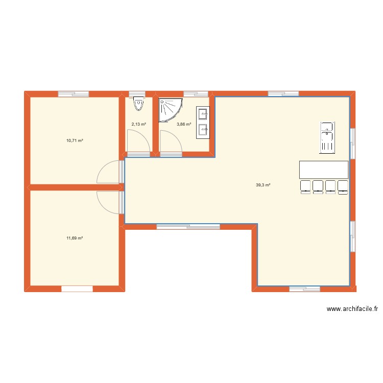 bungalow bois. Plan de 0 pièce et 0 m2